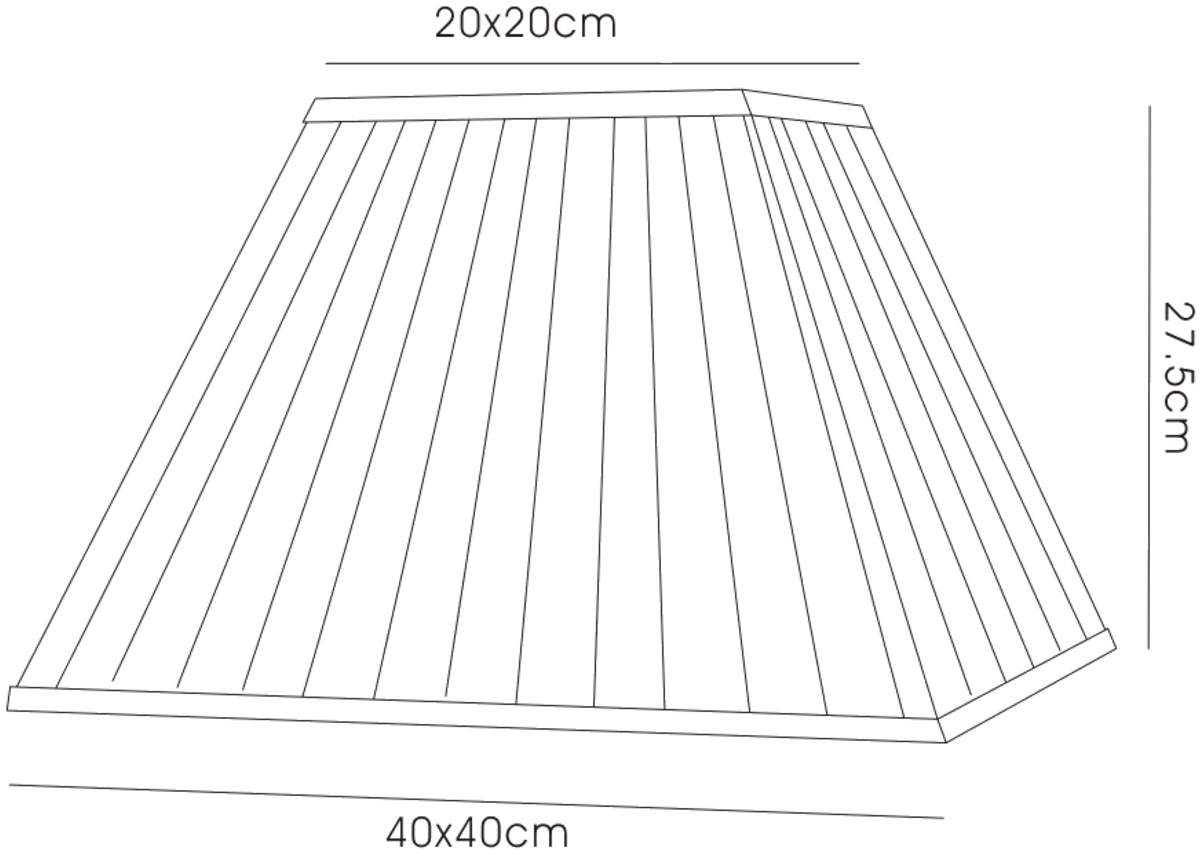ILS20230  Leela 40cm Square Pleated Shade Ivory